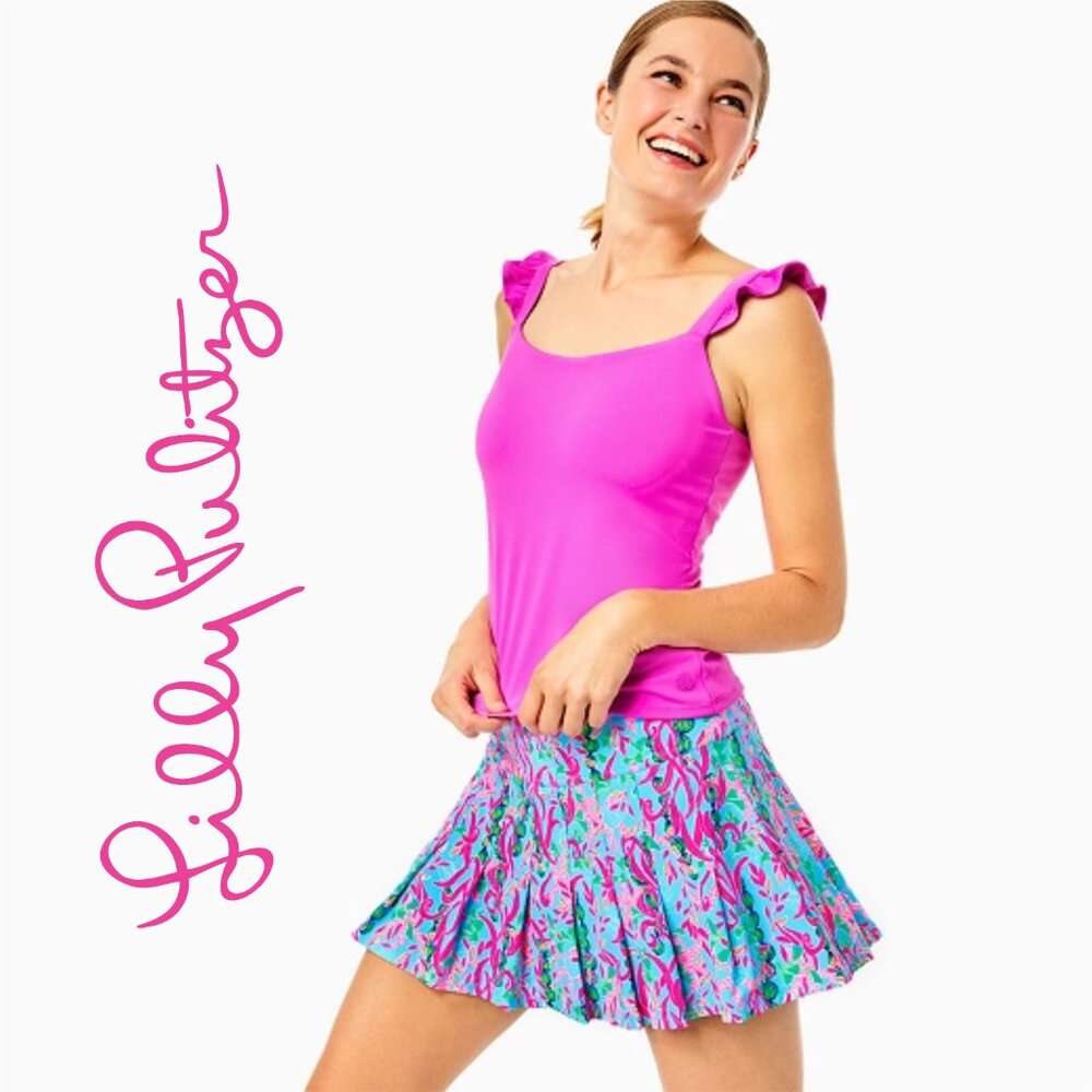 Lilly Pulitzer UPF 50+ Luxletic Annora Pleated Skort - Seaweed Samba